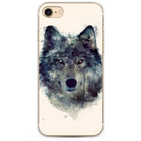 Силиконовый чехол "Волк лес" на Apple iPhone 7 / Айфон 7