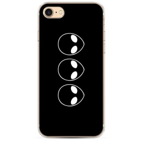Силиконовый чехол "Три инопланетянина чб" на Apple iPhone 7 / Айфон 7