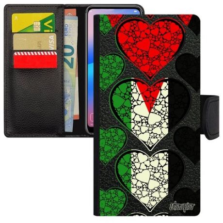 Чехол-книжка для мобильного // iPhone 12 // "Флаг Гвинеи Бисау с сердцем" Стиль Любовь, Utaupia, цветной