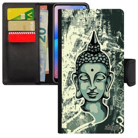 Защитный чехол-книжка на мобильный // Apple iPhone 12 Pro // "Будда" Тайланд Азия, Utaupia, желтый