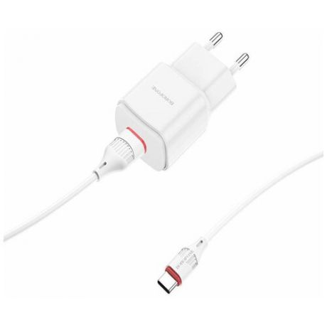 Зарядное устройство USB + кабель Type-C, Зарядка на андроид BOROFONE - Белый