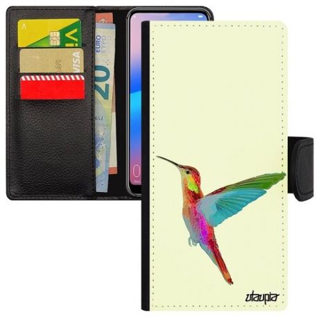 Противоударный чехол книжка на телефон // Apple iPhone 12 Pro Max // "Колибри" Птенец Птицы, Utaupia, цветной