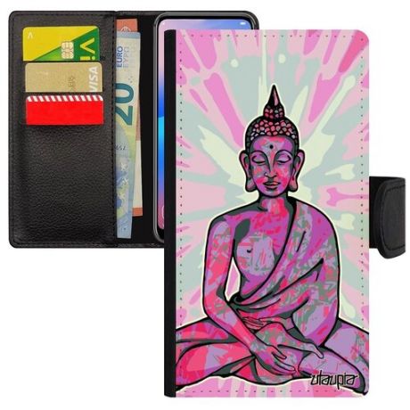 Яркий чехол книжка для мобильного // iphone 6S Plus // "Будда" Buddha Портрет, Utaupia, оранжевый
