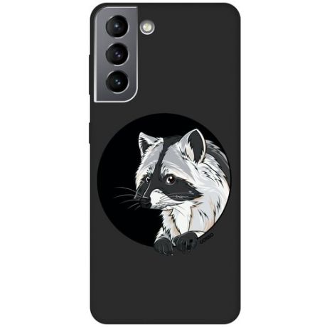 Матовый Soft Touch силиконовый чехол на Samsung Galaxy S21 FE 5G / Самсунг С21 ФЕ с 3D принтом "Avo-Love" черный