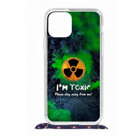 Чехол Apple iPhone 11 Pro Magrope MagSafe Kruche Print Toxic/с шнурком/накладка/противоударный/защита камеры/с рисунком/МагСейф
