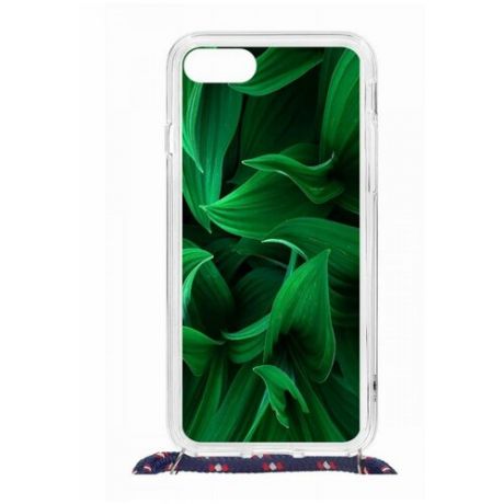 Чехол Apple iPhone 7/8/SE 2020 Magrope MagSafe Kruche Print Grass/с шнурком/накладка/противоударный/защита камеры/с рисунком/МагСейф