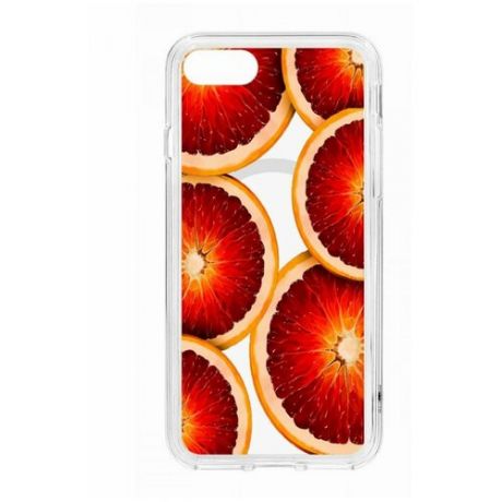Чехол Apple iPhone 7/8/SE 2020 MagSafe Kruche Print Orange/бампер/накладка/противоударный/защита камеры/с рисунком/МагСейф