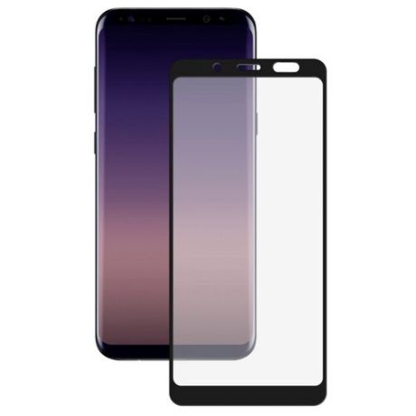 Полноэкранное защитное стекло для телефона Samsung Galaxy A6 2018 г. / Стекло на Самсунг Галакси А6 2018 г. / Стекло на весь экран / Full Glue от 3D до 21D (черный)