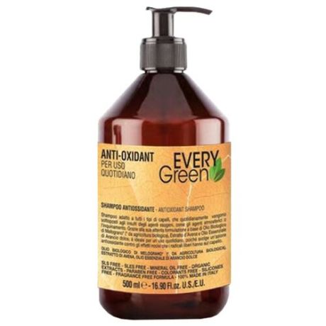 Шампунь для волос очищающий Dikson Every Green Anti-Oxidant Shampoo Antiossidante для ежедневного применения, с протеином сои 1000 мл