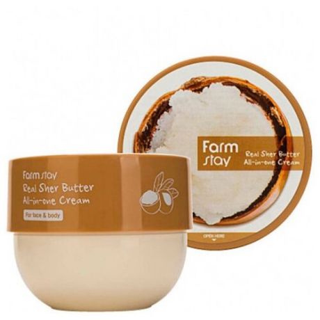Универсальный питательный крем для лица и тела с маслом ши FarmStay Real Shea Butter All-In-One Cream 300 мл.