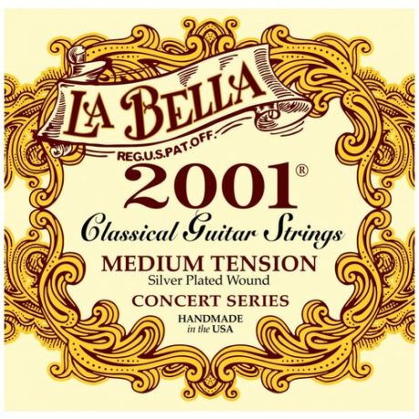 Струны для классической гитары La Bella 2001M Concert Series Medium Tension