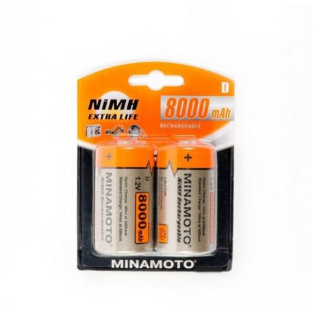 Аккумулятор MINAMOTO R20, 1.2 В, 8000 мАч, NiMH BL2