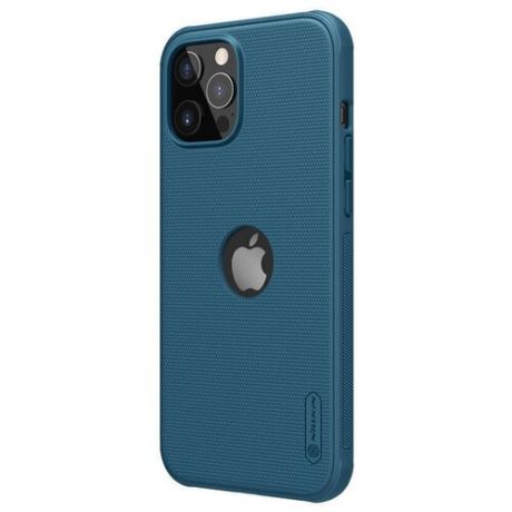 Тонкий чехол синего цвета от Nillkin для смартфона iPhone 12 и 12 Pro серия Super Frosted Shield