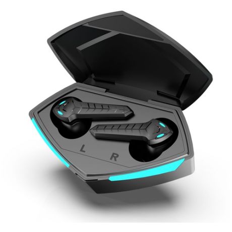 Наушники вкладыши беспроводные P30 игровые с низкой задержкой , объемного звука 3D с зарядным кейсом , BLUETOOTH V5.0, черные.