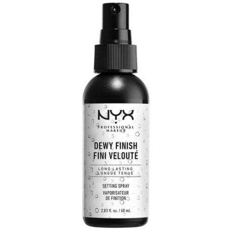 NYX professional makeup Спрей-фиксатор для макияжа Dewy Finish Setting Spray, 60 мл, прозрачный
