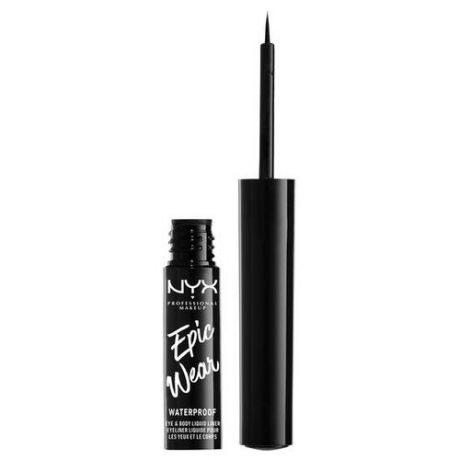 NYX professional makeup Водостойкий матовый лайнер Epic Wear Liquid Liner, оттенок black