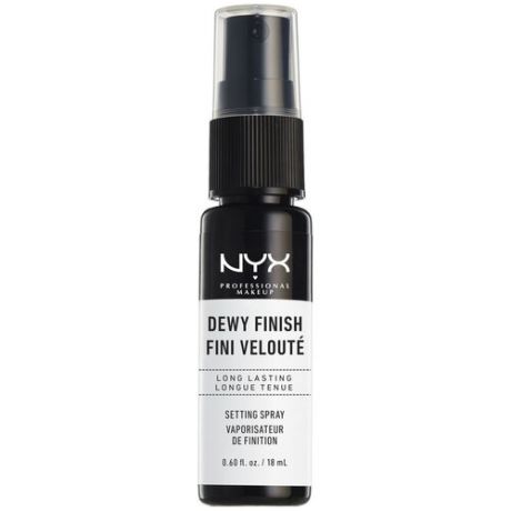 NYX professional makeup Спрей-фиксатор для макияжа Dewy Finish Setting Spray Mini, 18 мл, прозрачный
