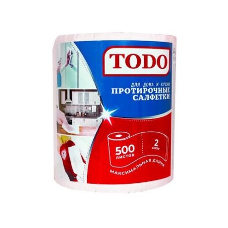 Салфетки бумажные Todo д/дома и кухни 2сл 500л белый 3559