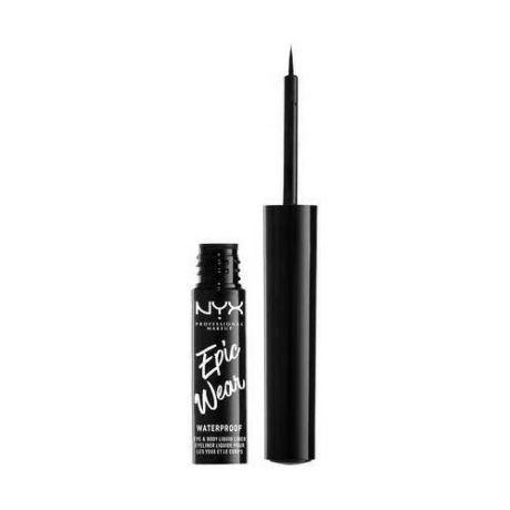NYX professional makeup Лайнер для глаз и тела Epic Wear Metallic Liquid Liner, оттенок Black metal 01