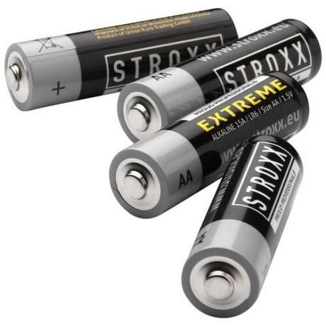 Батарейка щелочная (алкалиновая), пальчиковая AA / LR6 / 15A, 4шт в блистере, STROXX