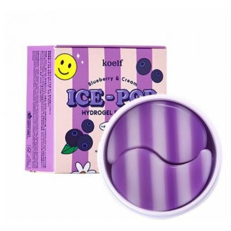 Гидрогелевые патчи для глаз с экстрактом черники Koelf ICE - POP Hydrogel Eye Mask - Blueberry & Cream