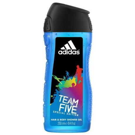 Гель для душа и шампунь Adidas Team five для мужчин, 250 мл