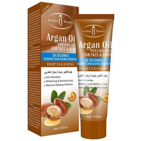 Aichun Beauty, Пилинг-гель, скатка, для лица и тела Argan Oil против морщин Аргановое масло, 100 гр