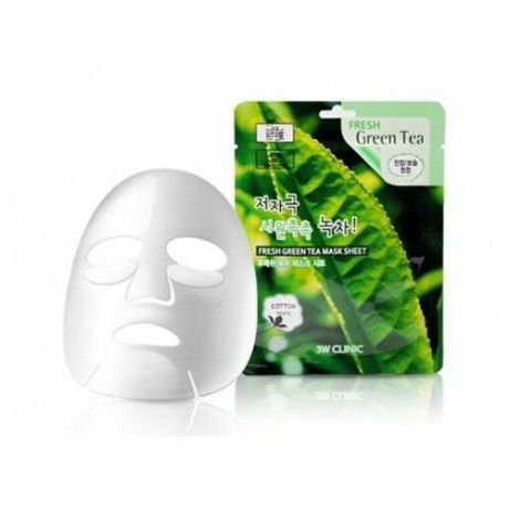 3W CLINIC Тканевая маска с зеленым чаем, 23 мл 3W CLINIC Fresh Mask Sheet - Green Tea