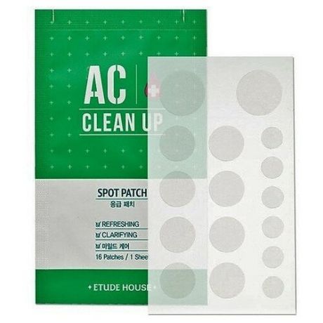 Etude House AC Clean Up Spot Patch Точечные патчи для проблемной кожи, 1 лист