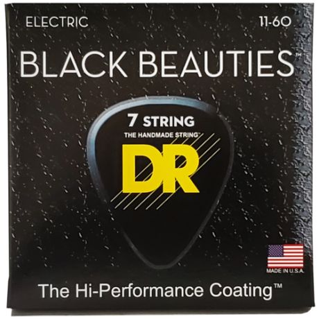 DR BKE7-11 BLACK BEAUTIES струны для 7-струнной электрогитары чёрные 11 60