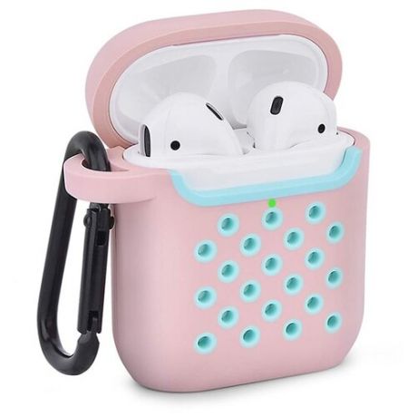 Чехол LuxCase для APPLE AirPods 1 / 2 Mix Color Silicone Pink-Turquoise 96103