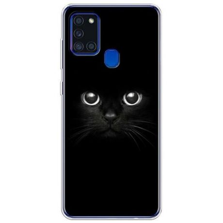 Силиконовый чехол "Взгляд черной кошки" на Samsung Galaxy A21s / Самсунг Галакси A21s