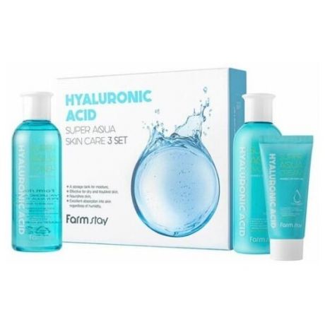 FarmStay набор для лица с гиалуроновой кислотой Hyaluronic Acid Super Aqua Skin Care 3 Set