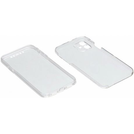 Защитный чехол из двух частей с защитой камеры и экрана для Apple iPhone 11 прозрачный ( эпл / айфон / апл эйфон 11 ) бампер / накладка / защита 360