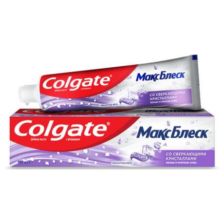 Colgate-Palmolive Colgate (Колгейт) Макс Блеск со сверкающими кристаллами отбеливающая зубная паста, 100 мл