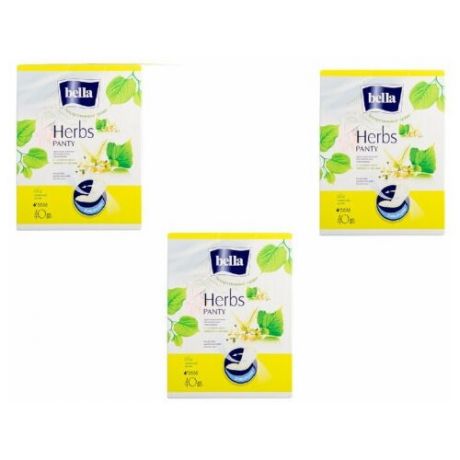 BELLA Прокладки ежедневные PANTY HERBS Tilia с экстрактом липового цвета 40 шт, 3 упаковки