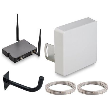 Универсальный комплект для 3G 4G LTE интернета на дачу, мощная антенна усилитель сотового сигнала Kroks MIMO c WiFI интернет центром
