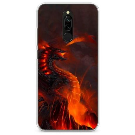 Силиконовый чехол "Огненный дракон" на Xiaomi Redmi 8 / Сяоми Редми 8
