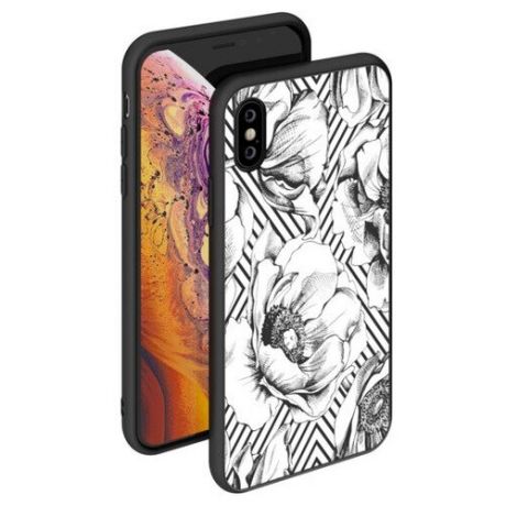 Чехол Glass для iPhone X/XS, белый, Deppa 86504