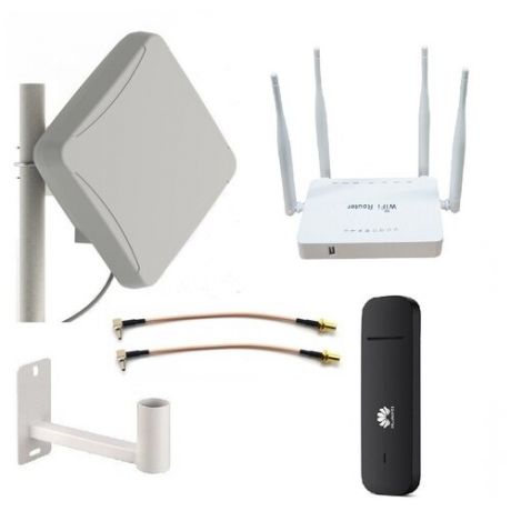 3G/4G/LTE интернет. Готовый полный комплект с мощной антенной Unibox-2 WiFi роутером и 4G модемом