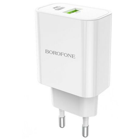 Зарядное устройство BOROFONE BA55A Crown speed USB+Type-C, белый