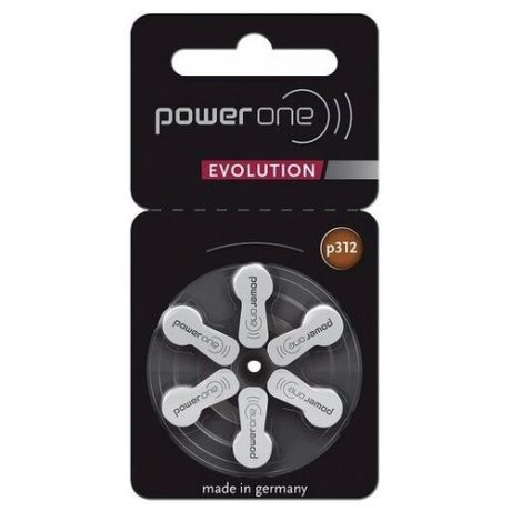 Набор батареек для слуховых аппаратов Power one Evolution p312