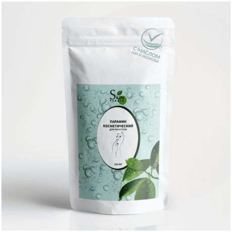 SKINTERRIA Парафин косметический для рук, ног и тела Зеленый чай 450 мл. Интенсивное питание кожи. Защита от сухости и шелушения