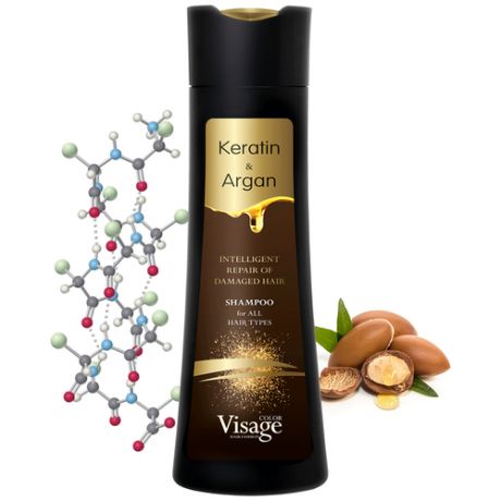 VISAGE Color Hair Fashion / Восстанавливающий шампунь с кератином и аргановым маслом, 250мл