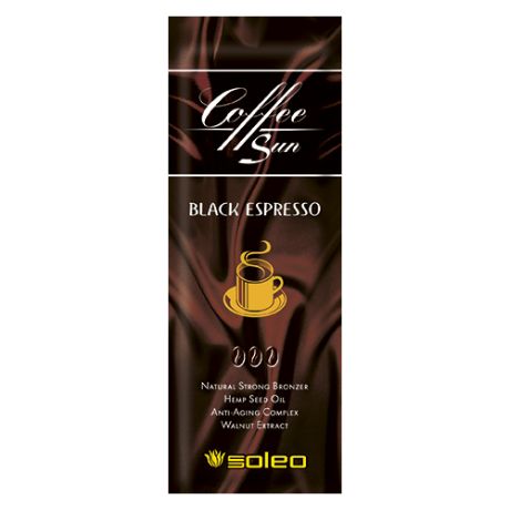 Soleo Coffe Sun Black Espresso Бронзатор с увлажняющим конопляным маслом 15 мл