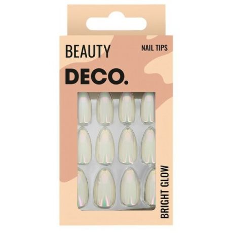 Набор накладных ногтей `DECO.` BRIGHT GLOW sand sparkle (24 шт + клеевые стикеры 24 шт)