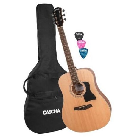 Cascha Stage Series HH 2080 акустическая гитара формы дредноут (чехол в комплекте)