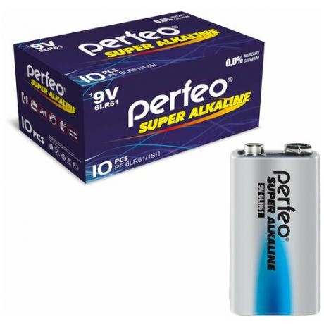 Батарейка Perfeo 6LR61/1SH Super Alkaline, 10шт