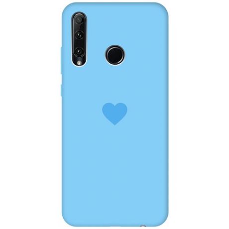 Силиконовая чехол-накладка Silky Touch для Honor 10i / 20e с принтом "Heart" голубая