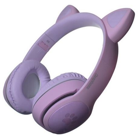 Беспроводные наушники кошачьи ушки CAT EAR детские наушники с ушками - DEEPBASS R6, розовые